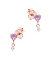 Hanging Heart CZ Silver Stud Earring STS-6342